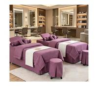 Set biancheria da letto per salone di bellezza Biancheria da letto spessa Lenzuola Copriletto Fumigazione Massaggio Spa Federa Copripiumino Set 4 pezzi Viola Square bedside 180 * 60cm(70.8 * 23.6in)