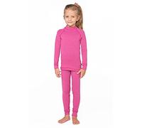 Set Biancheria Intima per Bambini Funzione Set Termica con Maglia a Maniche Lunghe e Pantaloni Termici - Termoattivo, Transpirante, Morbido, Calde Set per Ragazzo e Ragazza (152-158 cm, Rosa)
