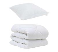 Set biancheria invernale 135 x 200 cm, bianco, in microfibra lavabile in lavatrice. Include un piumone e un cuscino con trapuntatura a scatola per un extra di calore. Ha un'imbottitura di 450 g/m² pe