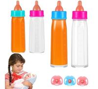 Set Biberon Per Bambole 7 Pezzi, Per Bambole Con 4 Biberon Per Il Latte E 3 Tettarelle Da Biberon, Biberon Per Il Latte Magico Set Per Alimentazione Per Bambole Neonate, Giochi Di Finzione