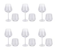 Set bicchieri acqua e calici vino da 12 pezzi, Zaffiro Sibilla