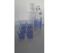 SET BICCHIERI COLORATI CON BOTTIGLIA TAPPO ERMETICO IN VETRO BORMIOLI