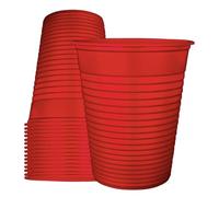 Set Bicchieri di Plastica Natale 200/400 pz - Oro, Rosso, Super Resistenti, Monouso, Bevande Calde o Fredde, Alimenti, Festa Natalizia, Design Moderno - 200 cc (200, Rosso, 7 x 9 cm)