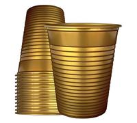 Set Bicchieri di Plastica Natale 200/400 pz - Oro, Rosso, Super Resistenti, Monouso, Bevande Calde o Fredde, Alimenti, Festa Natalizia, Design Moderno - 200 cc (400, Rosso, 7 x 9 cm)