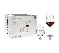 RITZENHOFF 6111011 - Set di bicchieri per vino rosso e acqua, serie Lichtweiß - 12 pezzi per 400 ml, elegante - Made in Germany