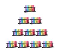 Relaxdays Set da 60 Bicchieri Shot, 6 Bicchierini per Shottini con Supporto, 4 cl, a Forma di Provetta, Plastica, Colorati