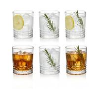 Set Bicchieri Whisky 300 ml - 6 Bicchieri da Rum in Vetro Moderni, Bicchiere Vetro Particolari, Tumbler per Cocktail