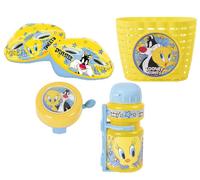 Set Bici bambini Looney Tunes Titti e gatto Silvestro con Casco protettivo, camp