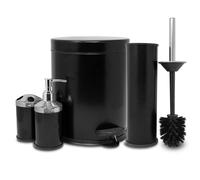 SET BIDONCINO BAGNO 3LT 4PZ DISPENSER SAPONE PATTUMIERA SCOPINO PORTA SPAZZOLINI