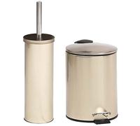 Set bidone della spazzatur scopino dorato