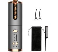 Set bigodino per capelli, ferro arricciacapelli rotante automatico senza fili, bacchetta per ferro arricciacapelli automatica wireless rotante in ceramica, bacchetta arricciacapelli