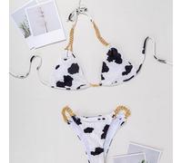 Set bikini da donna con cravatta micro triangolo senza maniche, coppa