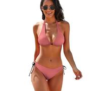 Set bikini da donna con scollo all'americana - Costumi da bagno da donna con stampa rossa chiara 2025 Tankini a due pezzi, multicolore, XXL
