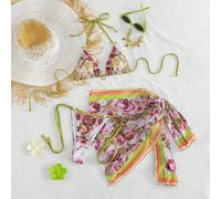 Set bikini da donna Onefish 2026, elegante set bikini con stampa floreale, laccetti al collo, sexy, abbigliamento da resort, costumi da bagno da donna, estivo, set estivo da donna, bikini da spiaggia