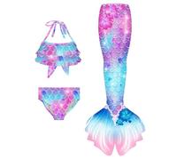 Set Bikini per Ragazze, Costume Bikini 3 Pezzi, Inclusi top, slip, gonne, Costume da Bagno per Ragazze, Adatto per spiaggia e piscina