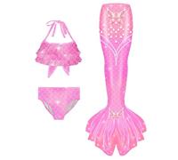 Set Bikini per Ragazze, Costume Bikini 3 Pezzi, Inclusi top, slip, gonne, Costume da Bagno per Ragazze, Adatto per spiaggia e piscina
