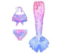 Set Bikini per Ragazze, Costume Bikini 3 Pezzi, Inclusi top, slip, gonne, Costume da Bagno per Ragazze, Adatto per spiaggia e piscina