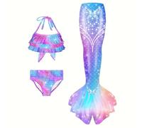 Set Bikini per Ragazze, Costume Bikini 3 Pezzi, Inclusi top, slip, gonne, Costume da Bagno per Ragazze, Adatto per spiaggia e piscina