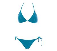 Set Bikini Triangolo Blu Oliva Da Donna NAILA OLBLU $130 NUOVO