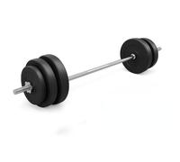 SET BILANCIERE E DISCHI BILANCIERE DRITTO DA 180 CM CON DISCHI IN GHISA GOMMATI