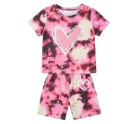 Set Bimba Top Maniche Lunghe a Cuori e Pantaloni Morbidi, Grigio, per Il Gioco e la casa