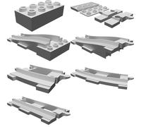 Set Binari Treno Compatibile con Lego Duplo Mattoncini Rotaie Stampate