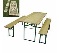 Set Birreria 220x80 in Legno Tavolo 2 Panche Gambe Richiudibili da Sagre Feste