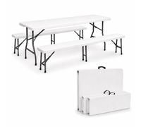 Set Birreria 3 Pezzi Set Testo Scorrevole Pieghevole Tavolo Arredamento 180 CM