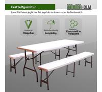Set Birreria 3 Pezzi Set Testo Scorrevole Pieghevole Tavolo Arredamento 180 CM