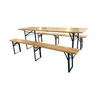 SET BIRRERIA C/PANCHE LEGNO/METALLO 220X80X76CM