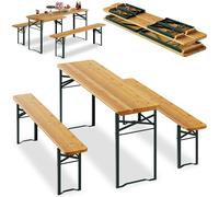 Set Birreria con 2 Panche e Tavolo Pieghevole Seduta Ergonomica e Salvaspazio