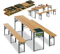 Set Birreria con 2 Panche e Tavolo Pieghevole Seduta Ergonomica Lunghezza 220cm