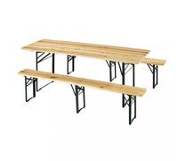 Set Birreria da Giardino Pieghevole in Legno Marrone