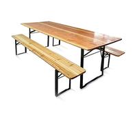 Set birreria in Legno Tavolo e 2 panche 220x70xh75 cm richiudibile Spessore 28mm
