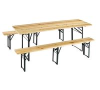 Set Birreria tavolo con panche a 3 gambe da campeggio 220x70 cm