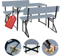 Set Birreria Tavolo e Panche con Schienale da Giardino Balcone in Legno 119cm