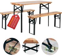 Set Birreria Tavolo e Panche Richiudibile da Giardino Balcone in Legno Esterno