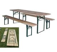 SET BIRRERIA TAVOLO E PANCHE RICHIUDIBILI CM. 210X60 PIC NIC ARREDO GIARDINO