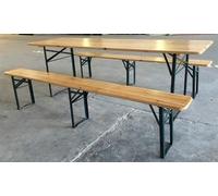 Set birreria in legno e metallo 220x80xh76 cm