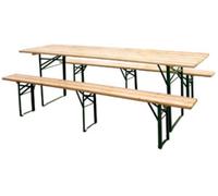 SET BIRRERIA TAVOLO E PANCHE RICHIUDIBILI RINFORZATO TRE GAMBE CM. 220X70X76H