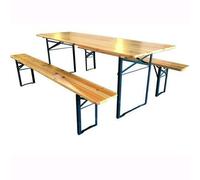 Set Birreria Tavolo Legno + 2 Panchine Blinky Mod. Maxi Cm. 220X70