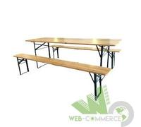 SET BIRRERIA TAVOLO LEGNO CON 2 PANCHE 220X80X76 CM RICHIUBILE FESTA SAGRA