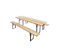 BIRRERIA SET TAVOLO+PANCHE RICHIUDIBILE TAVOLO GIARDINO LEGNO 70x220cm VERDELOOK