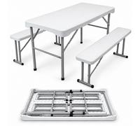 Set Birreria Testo Scorrevole Mobili da Giardino 3 Pz. Pieghevole Facile Pulire