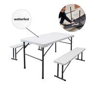 Set Birreria Testo Scorrevole Mobili da Giardino 3 Pz. Pieghevole Facile Pulire