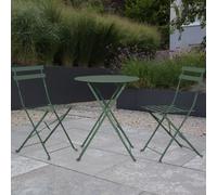 Set Bistro 3 Pezzi In Metallo Pieghevole Per Giardino Balcone