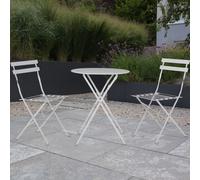 Set Bistro 3 Pezzi In Metallo Pieghevole Per Giardino Balcone
