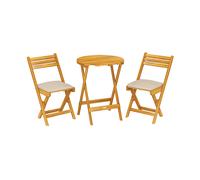 SET BISTRÒ DA ESTERNO OUTSUNNY IT84G-865V91TK - da Giardino in Legno di Acacia, Ø60x75 cm, Marrone