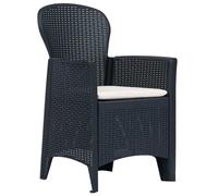 set bistrot 3 pezzi in plastica look rattan antracite