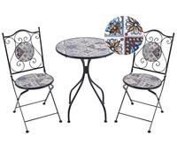 Set bistrot CIVITA Pieghevole Nero Metallo